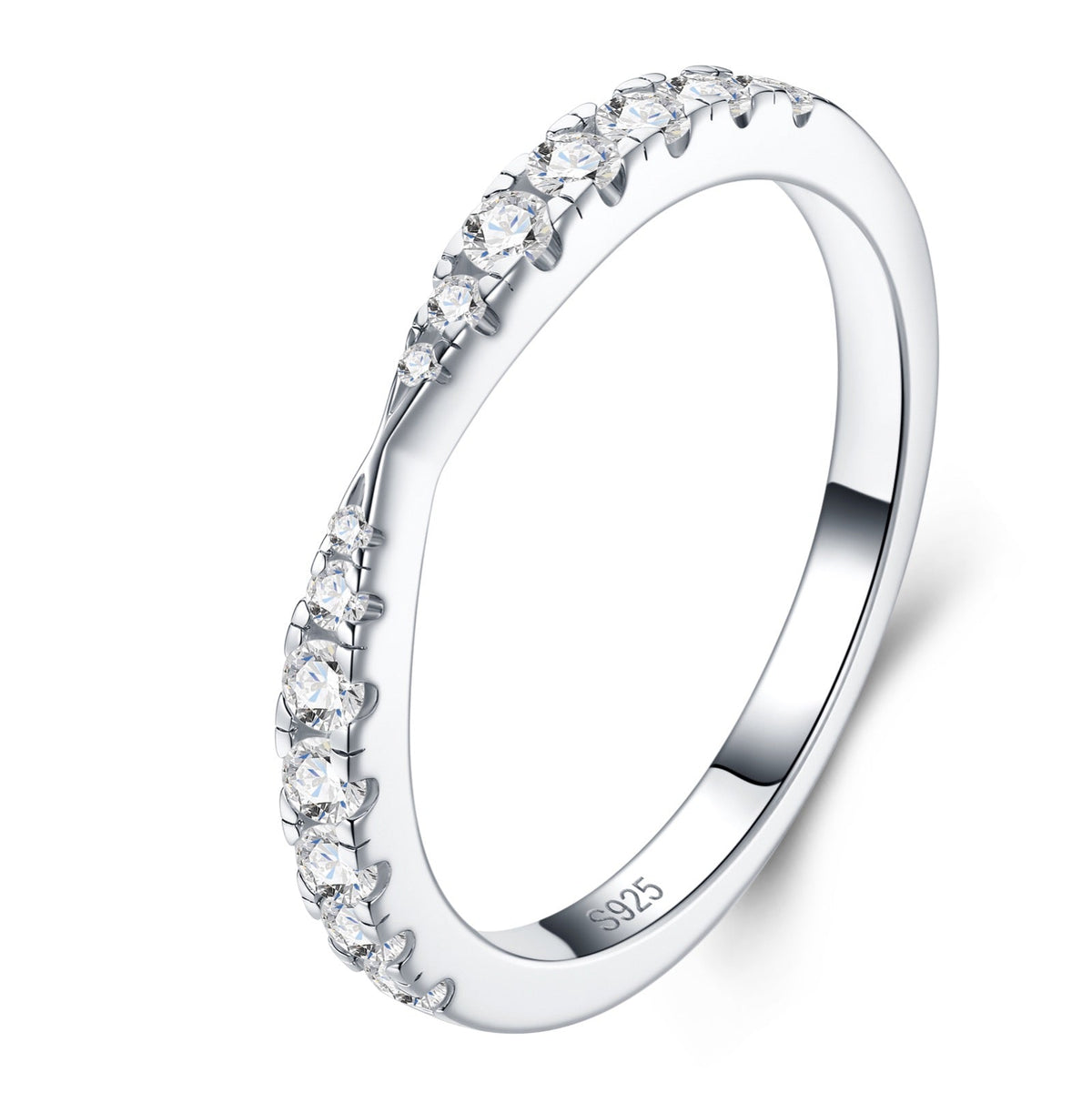 Filina Moissanite Band Ring in Sterling Silver