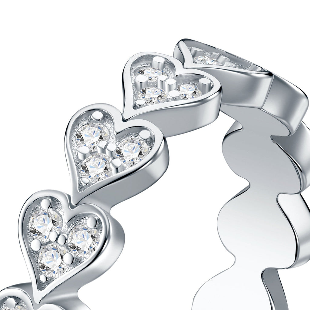 Cuorini Moissanite Eternity Band Ring in Sterling Silver