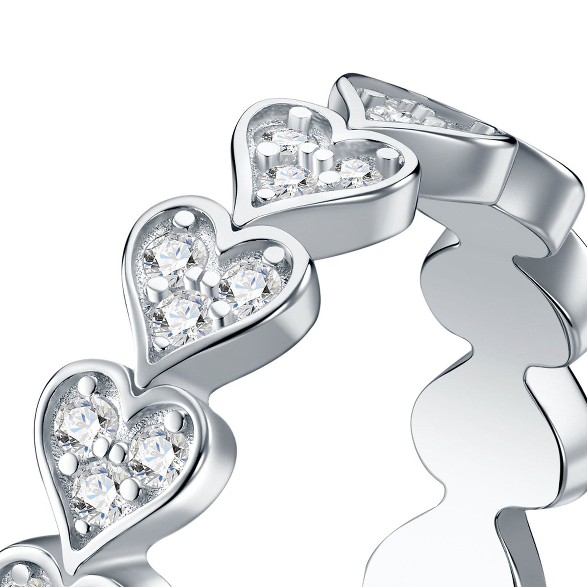 Cuorini Moissanite Eternity Band Ring in Sterling Silver