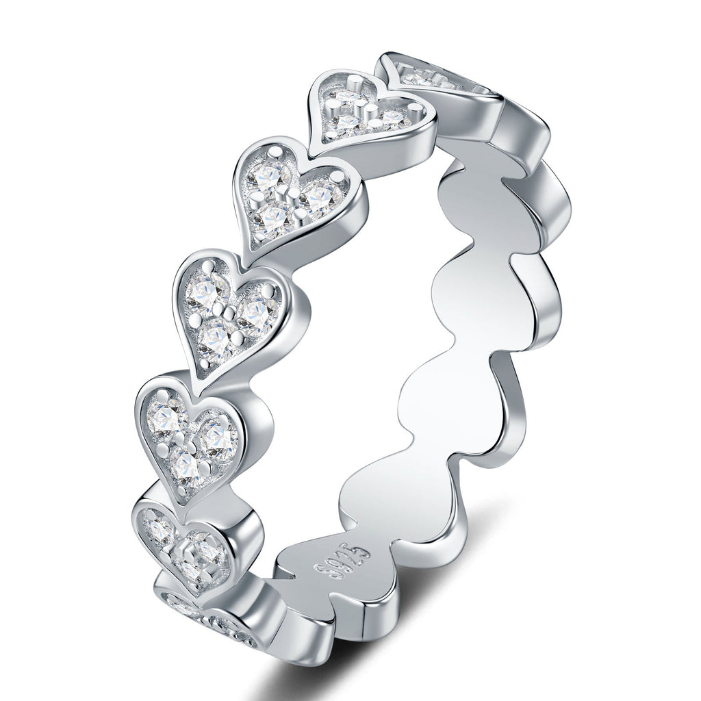 Cuorini Moissanite Eternity Band Ring in Sterling Silver