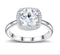Zolletta Cushion-Cut Moissanite Halo Ring in Sterling Silver