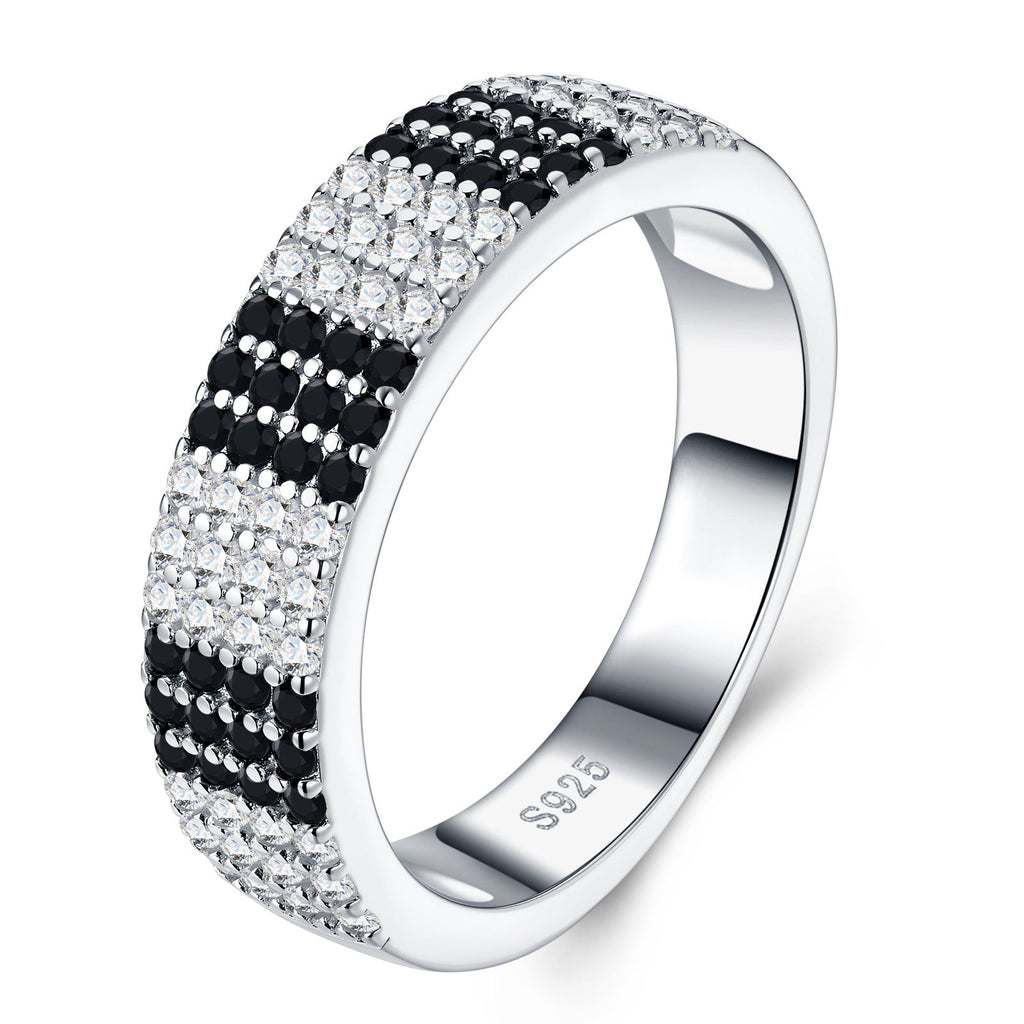 Scacchi Moissanite Band Ring in Sterling Silver