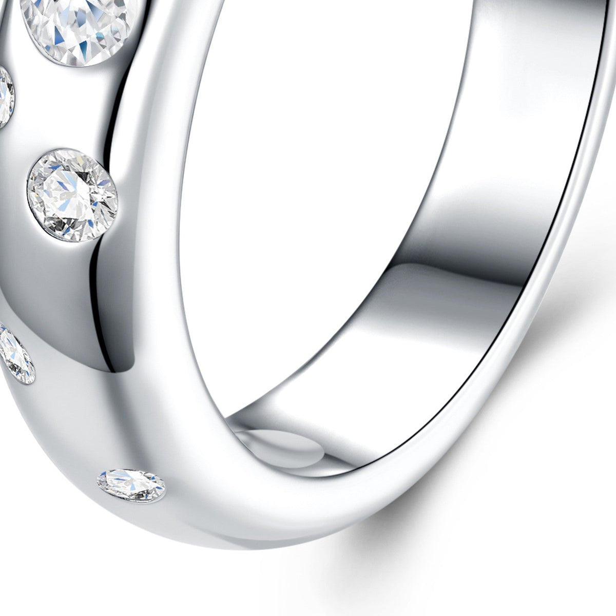 Cuoribolle Moissanite Band Ring in Sterling Silver