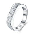 Terzetta Moissanite Band Ring in Sterling Silver