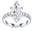 Navettona Marquise-Cut Moissanite Solitaire Ring in Sterling Silver