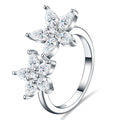 Fioriera Moissanite Flower Ring in Sterling Silver