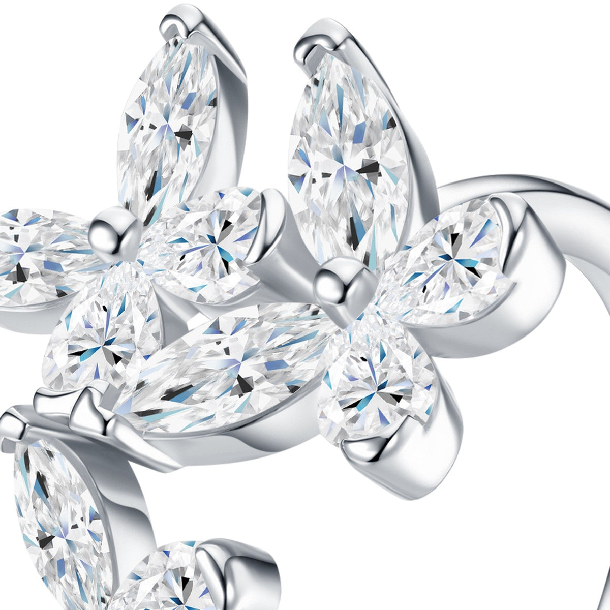 Spiga Moissanite Band Ring in Sterling Silver