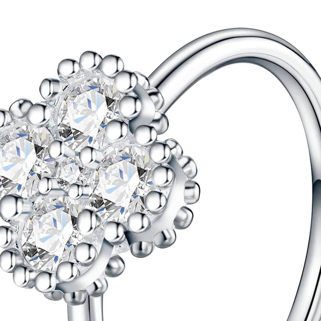 Margheritina Moissanite Flower Ring in Sterling Silver