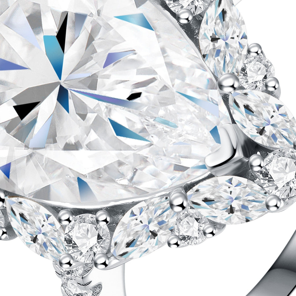 Perlona Pear-Cut Moissanite Solitaire Ring in Sterling Silver