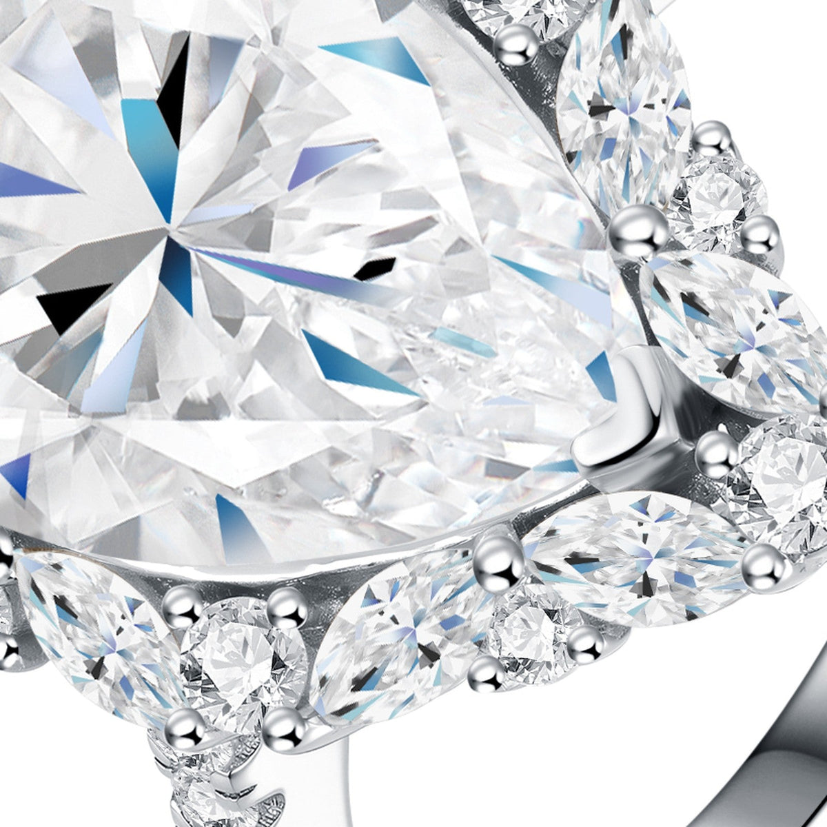 Perlona Pear-Cut Moissanite Solitaire Ring in Sterling Silver