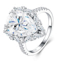 Perlona Pear-Cut Moissanite Solitaire Ring in Sterling Silver