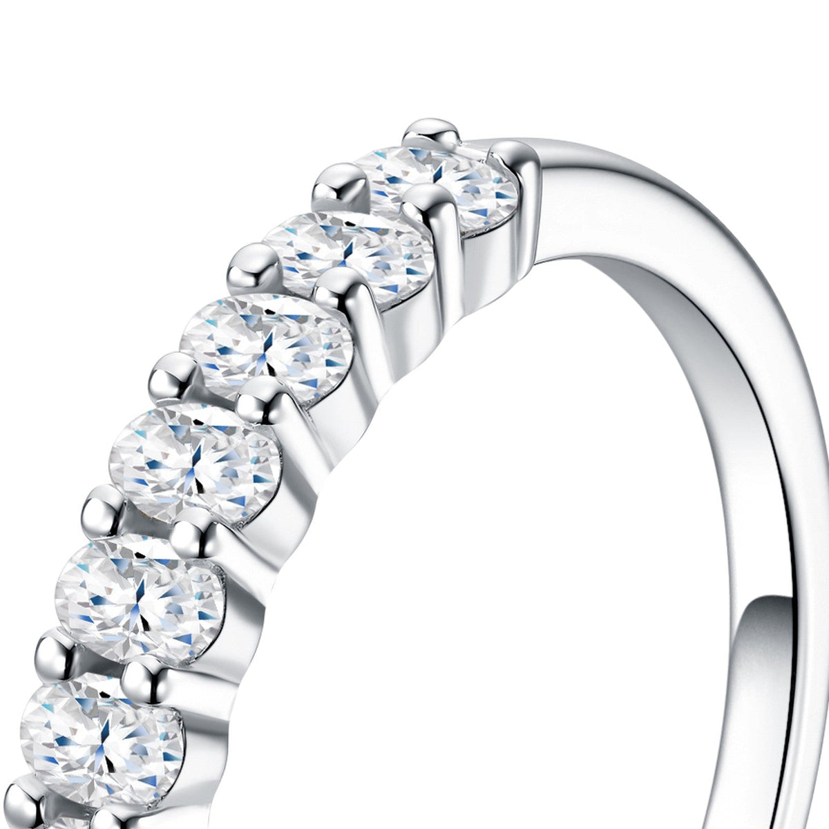 Bordino Moissanite Band Ring in Sterling Silver