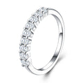 Bordino Moissanite Band Ring in Sterling Silver
