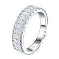 Duebordi Moissanite Band Ring in Sterling Silver