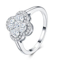 Fiorquattro Moissanite Halo Ring in Sterling Silver