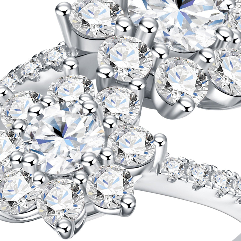 Fioribypass Moissanite Cluster Ring in Sterling Silver
