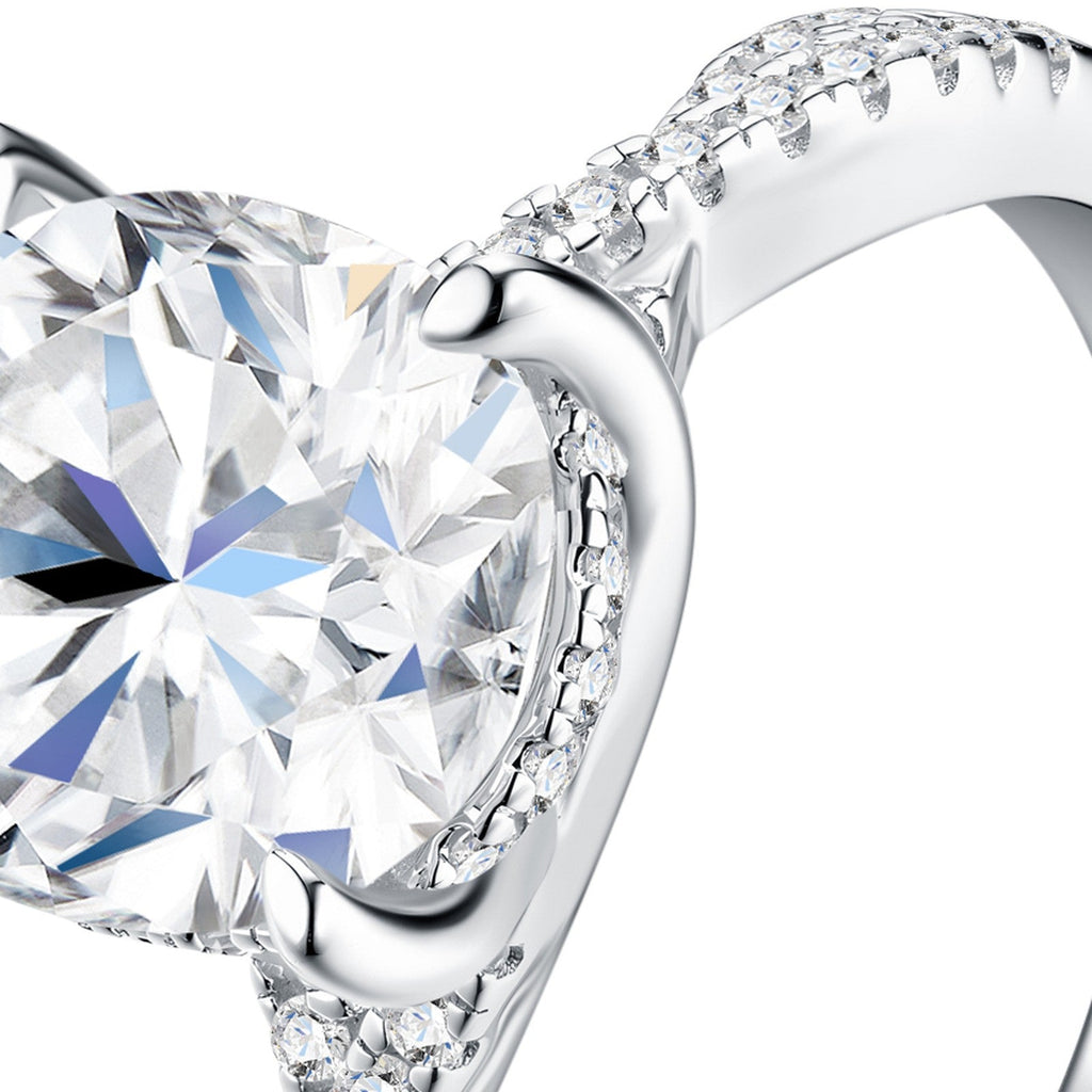 Ovalcorte Oval-Cut Moissanite Halo Ring in Sterling Silver