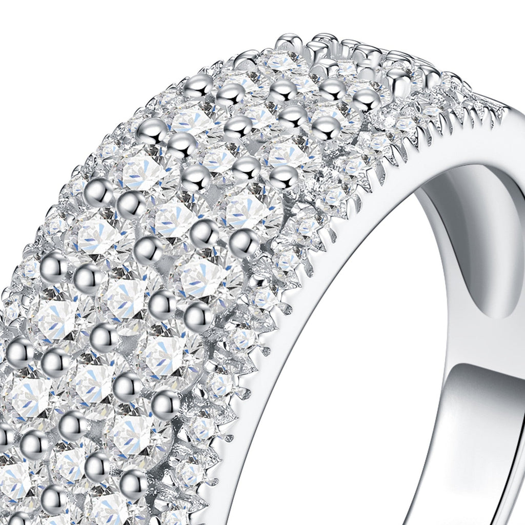 Cupolona Moissanite Band Ring in Sterling Silver