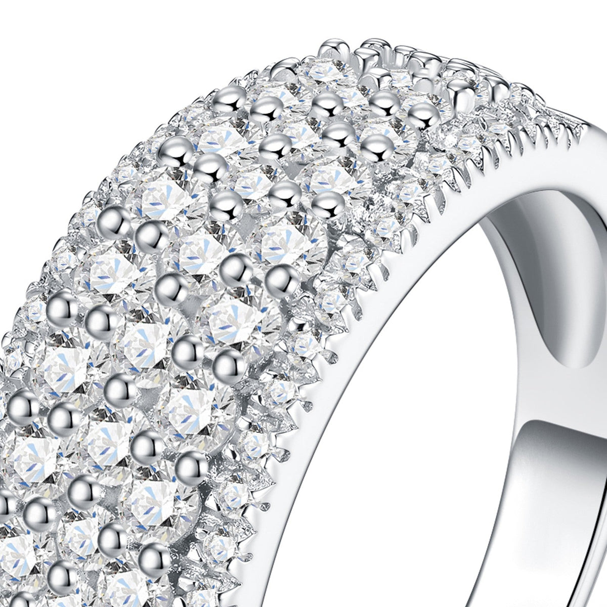 Cupolona Moissanite Band Ring in Sterling Silver