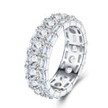 Duefile Moissanite Eternity Band Ring in Sterling Silver