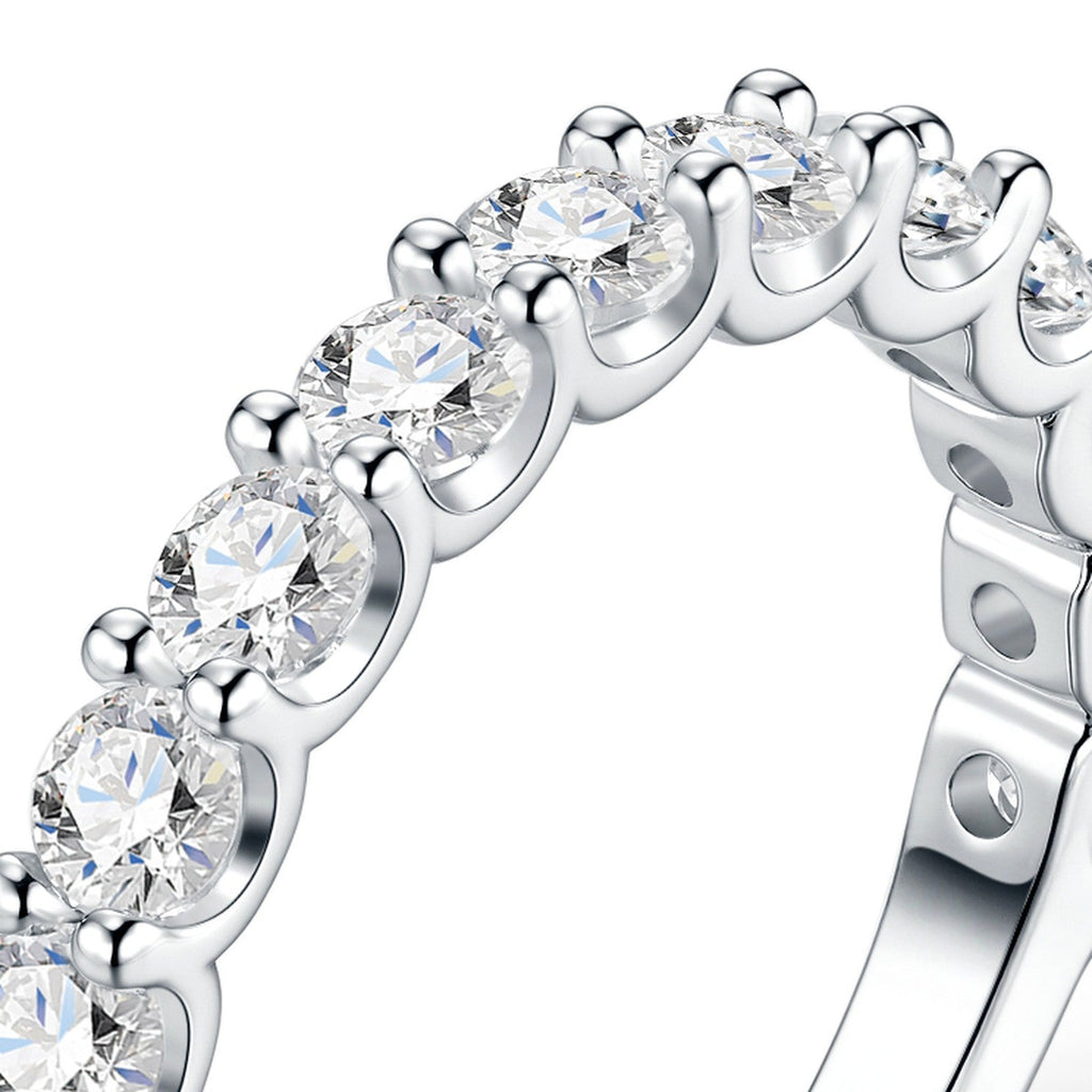 Binaria Moissanite Eternity Band Ring in Sterling Silver