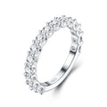 Binaria Moissanite Eternity Band Ring in Sterling Silver