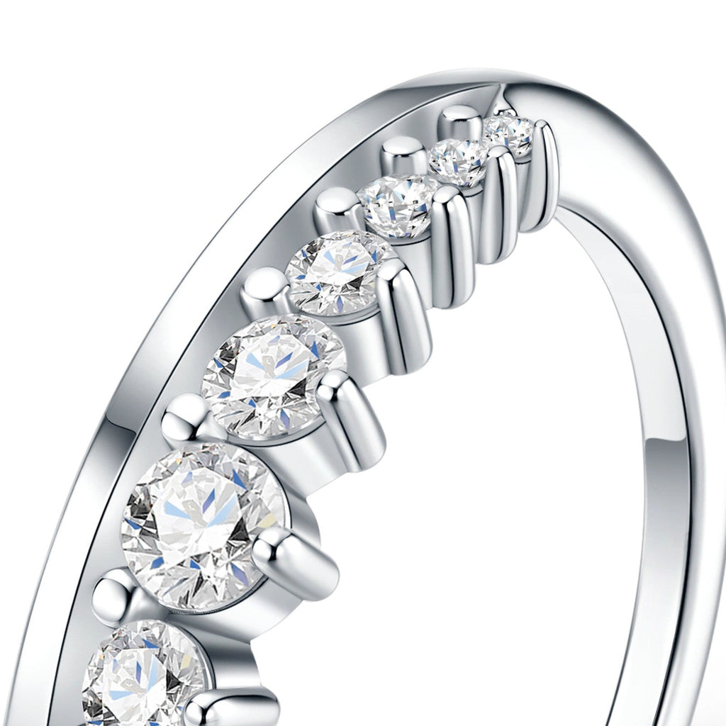 Puntinata Moissanite Eternity Band Ring in Sterling Silver