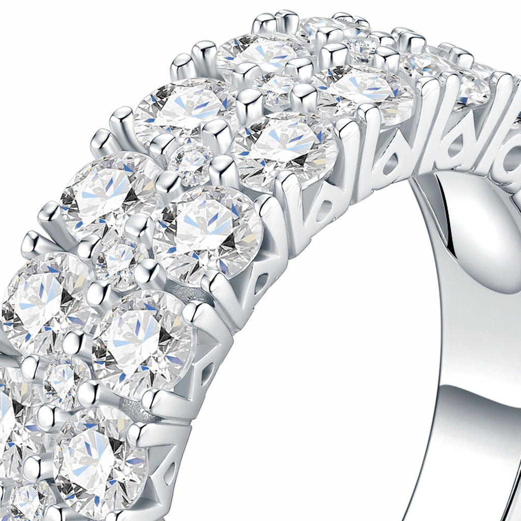 Larghetta Moissanite Band Ring in Sterling Silver