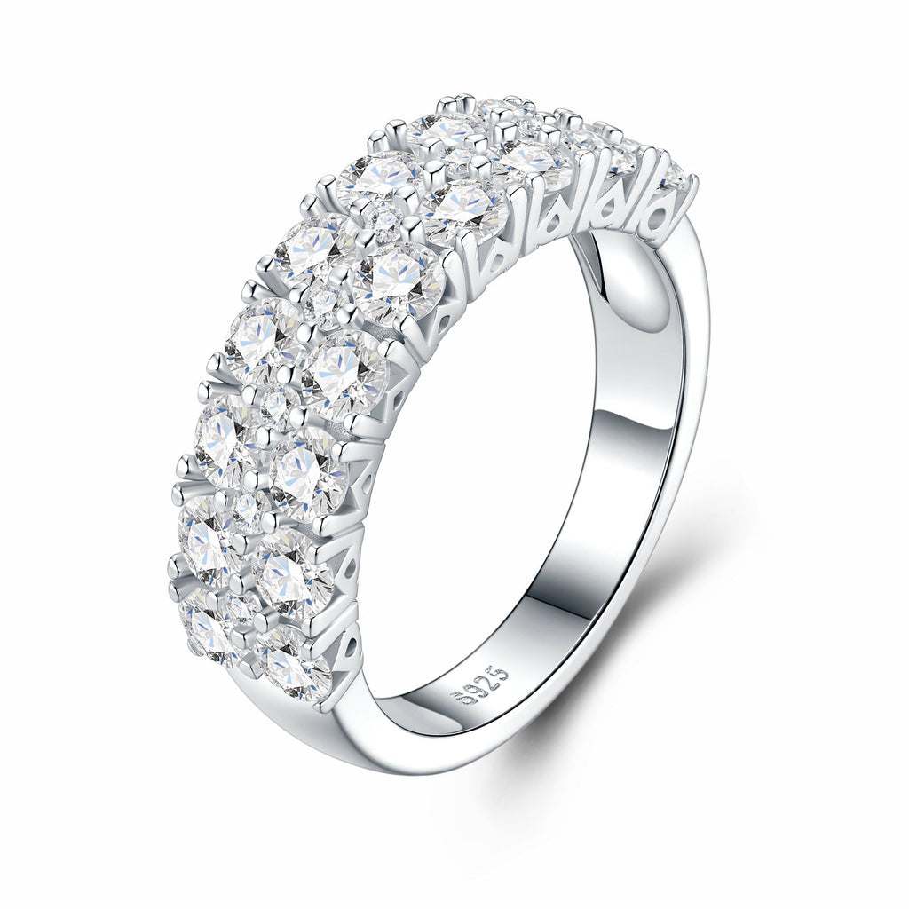 Larghetta Moissanite Band Ring in Sterling Silver