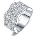 Fastosa Moissanite Band Ring in Sterling Silver