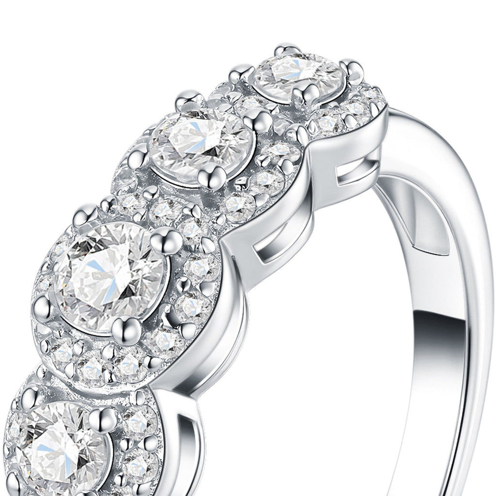 Quintalo Moissanite Five-Stone Ring in Sterling Silver