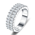 Doppiobag Moissanite Band Ring in Sterling Silver