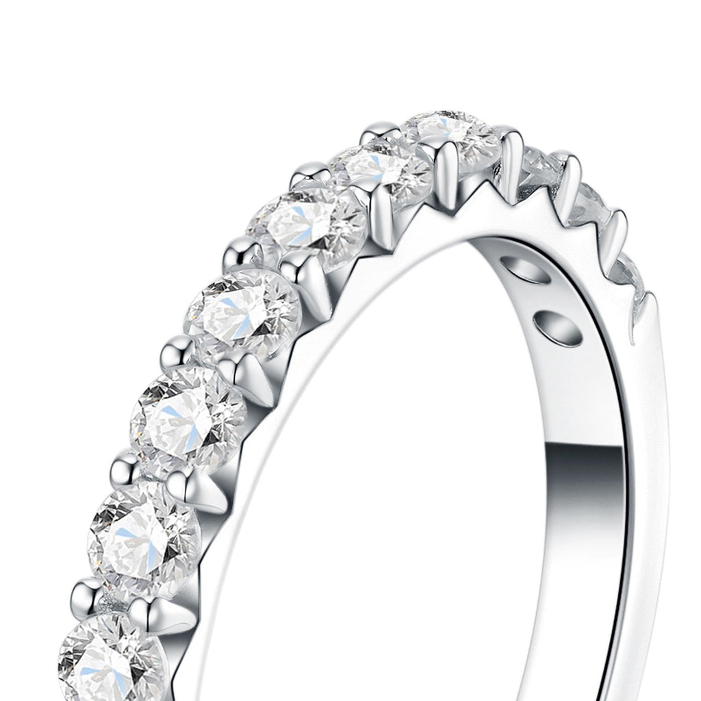 Tondina Moissanite Eternity Band Ring in Sterling Silver