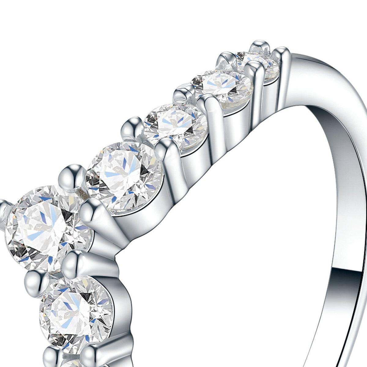 Reginella Moissanite Band Ring in Sterling Silver