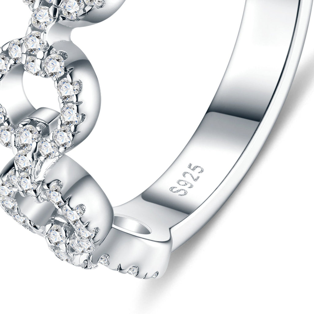 Cerchietti Moissanite Eternity Band Ring in Sterling Silver