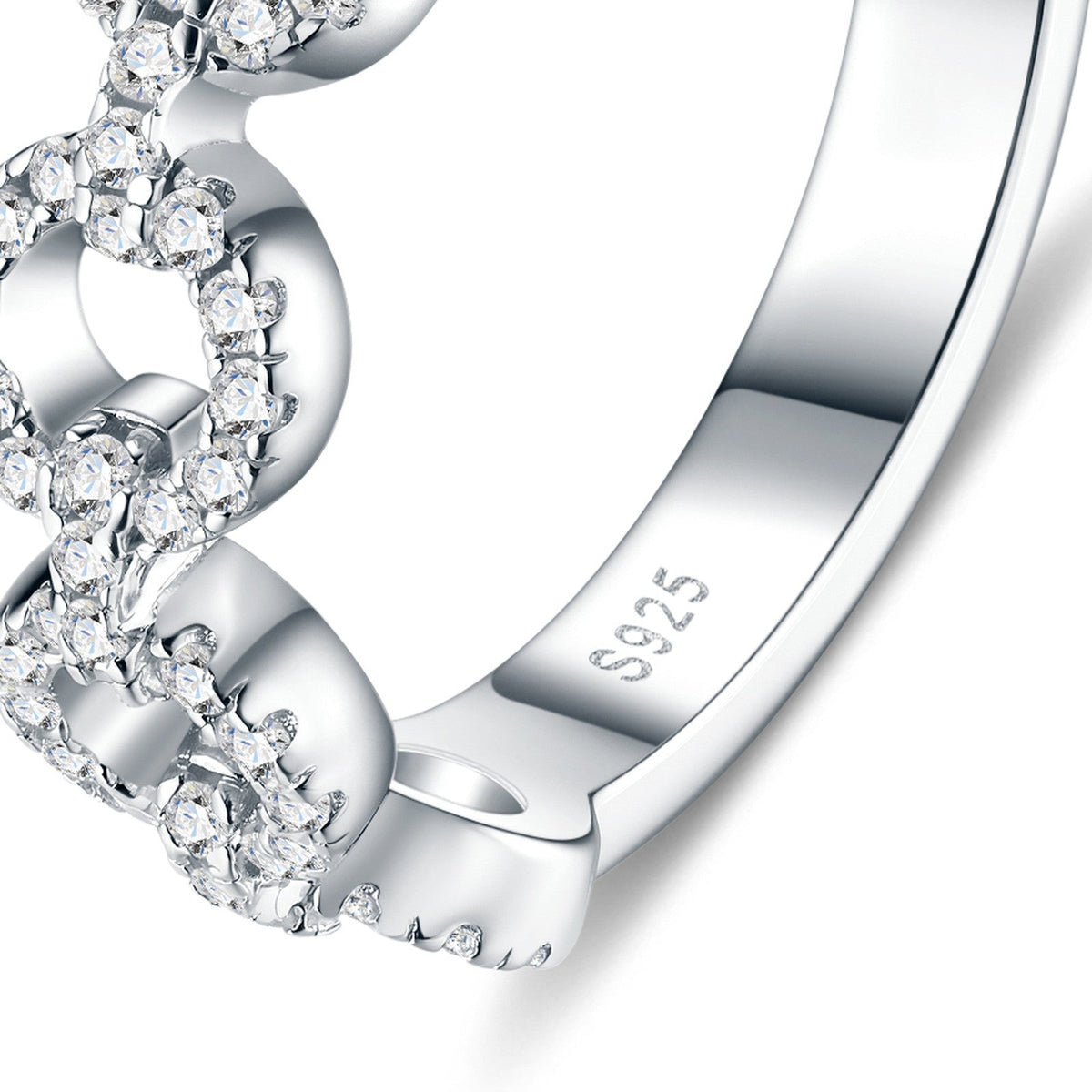 Cerchietti Moissanite Eternity Band Ring in Sterling Silver