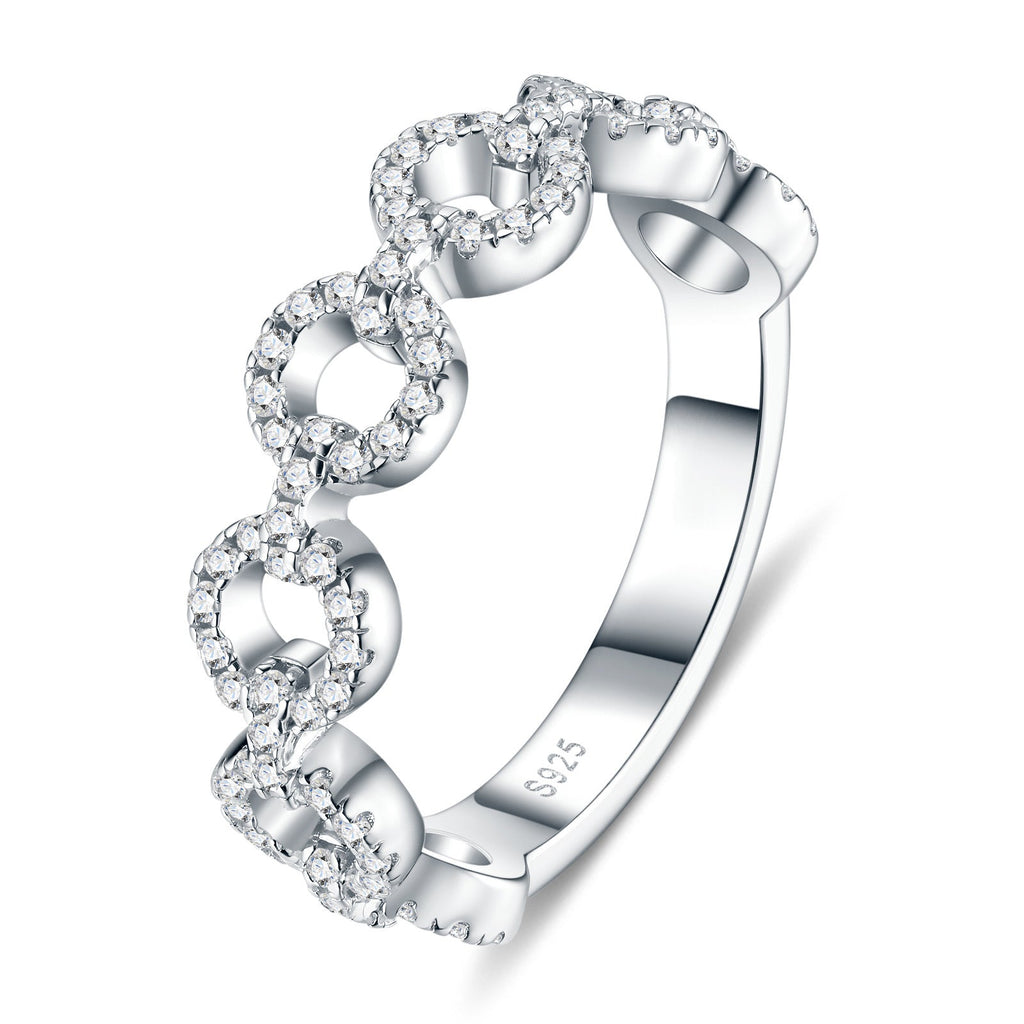 Cerchietti Moissanite Eternity Band Ring in Sterling Silver