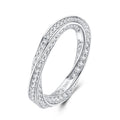 Bordata Moissanite Eternity Band Ring in Sterling Silver