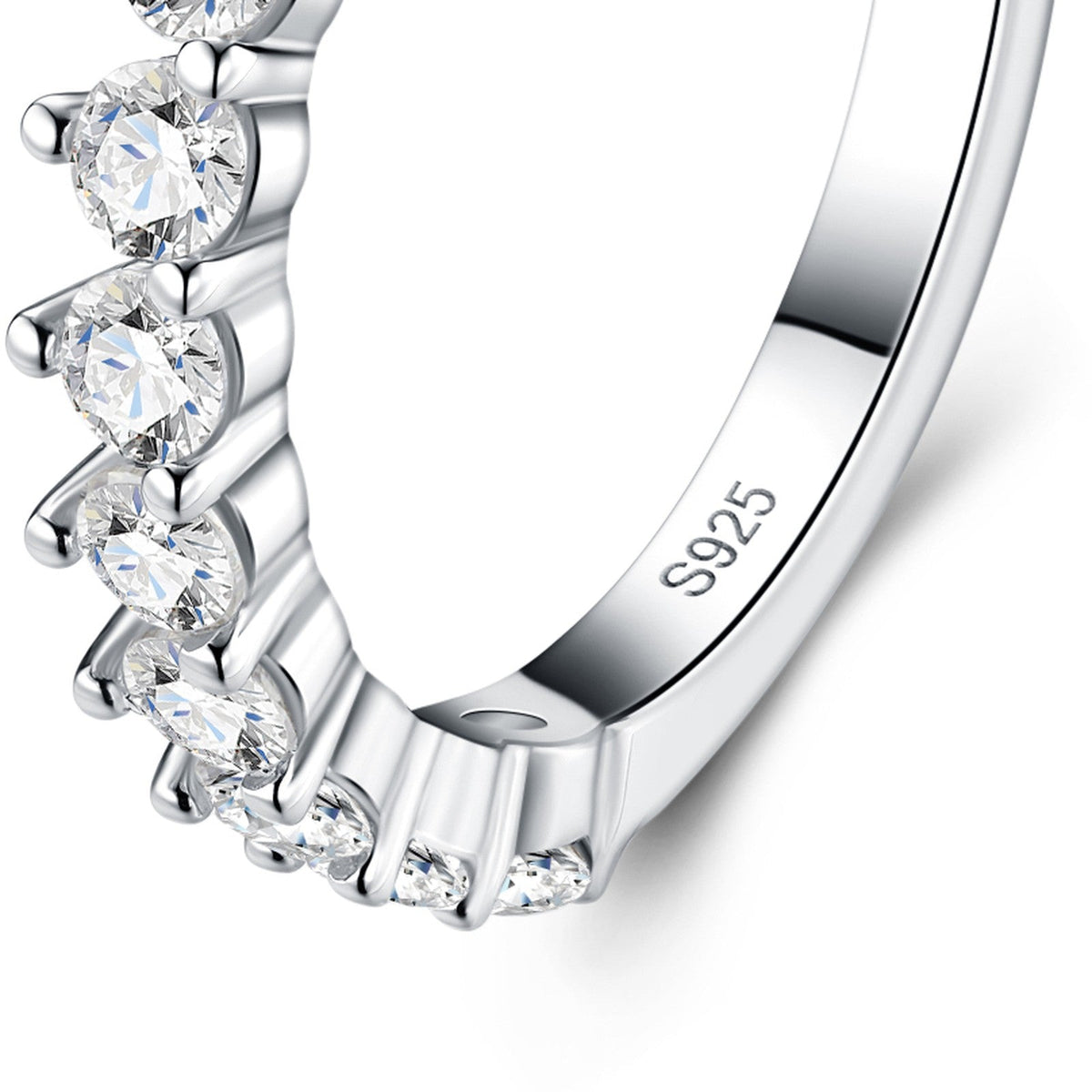 Diademella Moissanite Band Ring in Sterling Silver