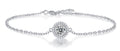 Aurea Moissanite Halo Chain Bracelet in Sterling Silver