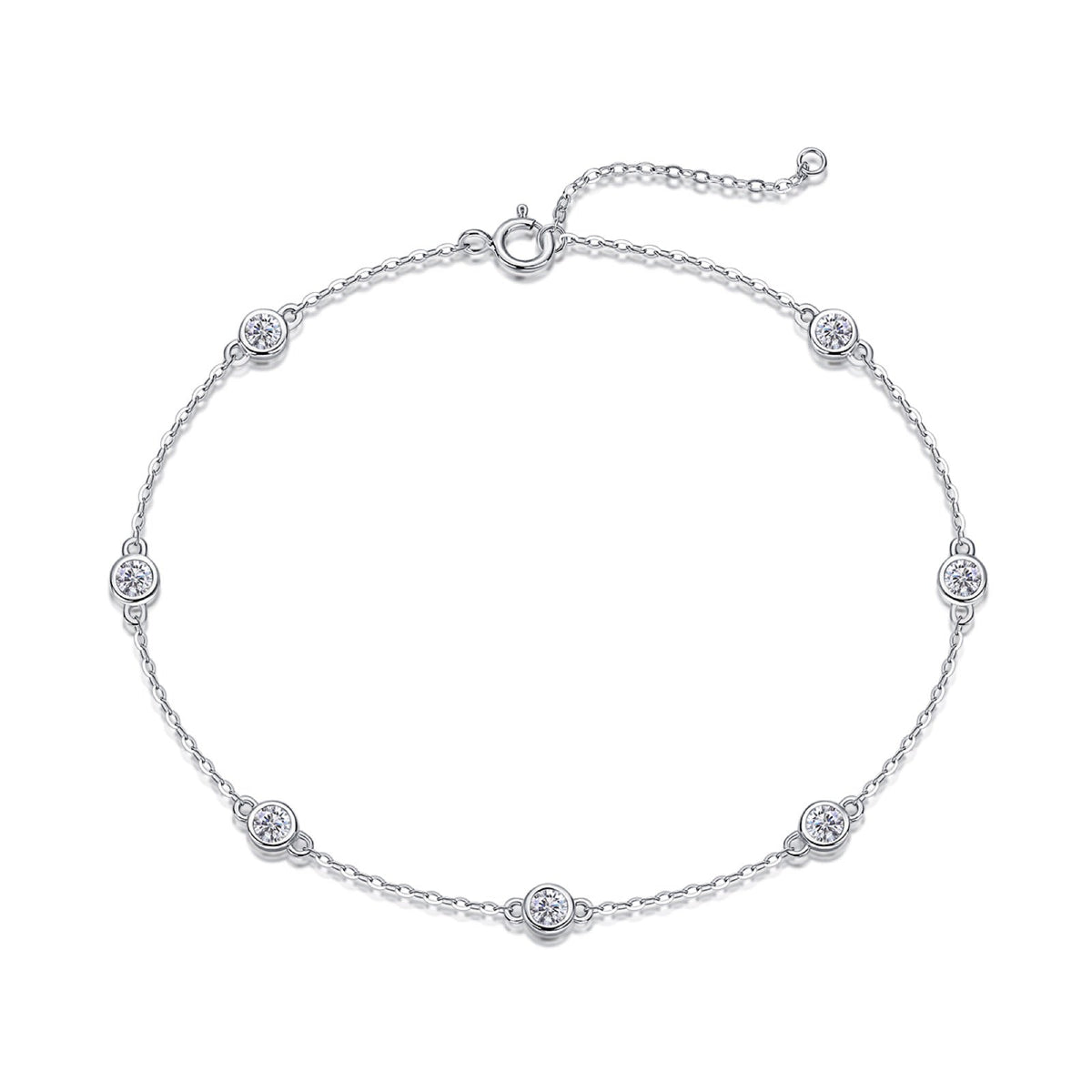 Bollicine Moissanite Station Bracelet in Sterling Silver