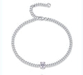 Solitario Oval-Cut Moissanite Chain Bracelet in Sterling Silver