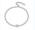 Fermezza Moissanite Chain Bracelet in Sterling Silver