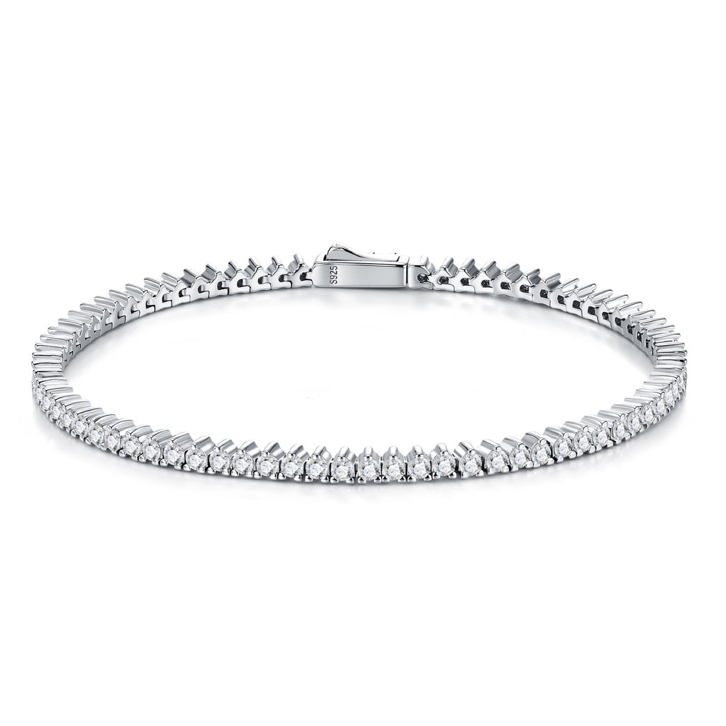 Segno Moissanite Tennis Bracelet in Sterling Silver