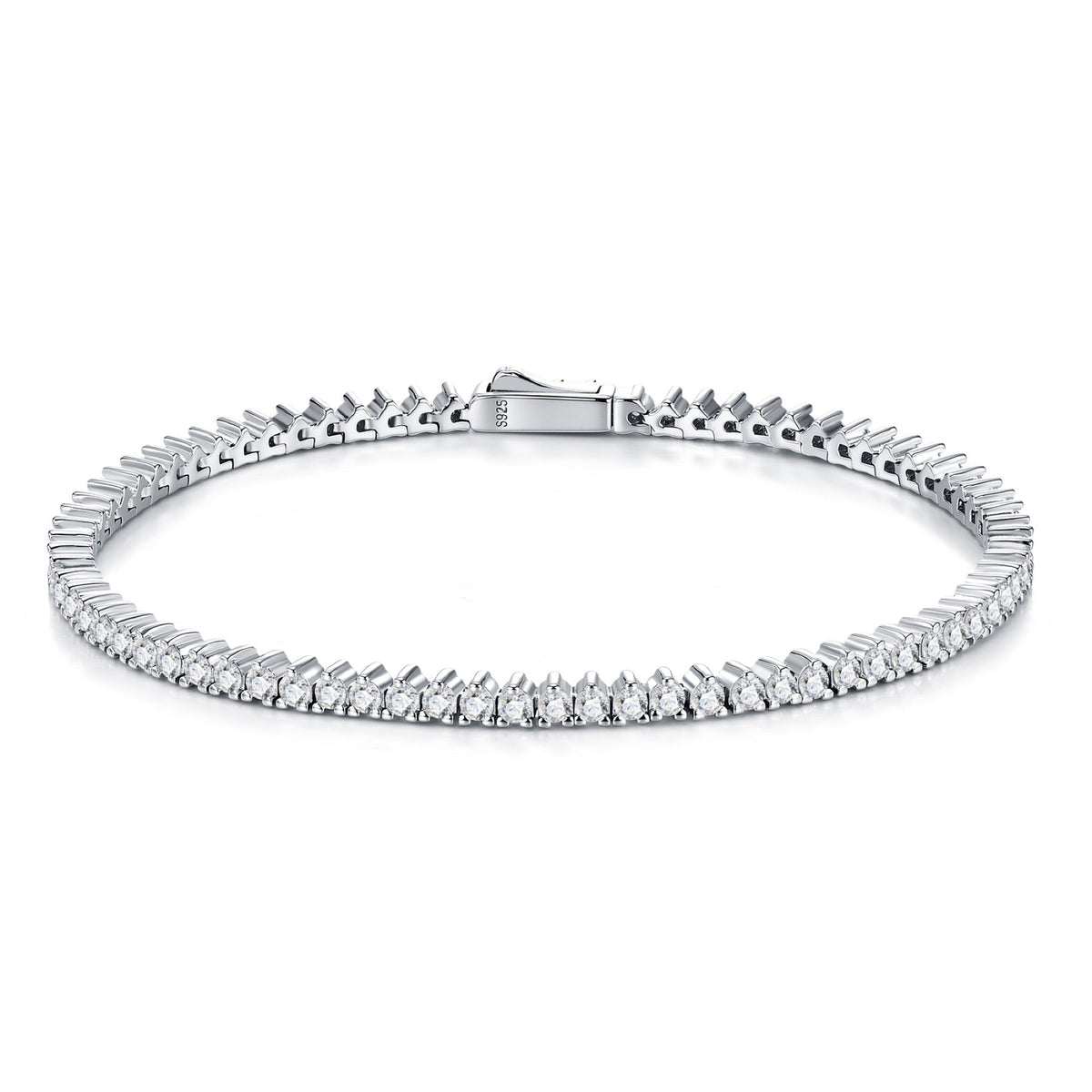 Segno Moissanite Tennis Bracelet in Sterling Silver
