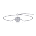 Coin Moissanite Chain Bracelet in Sterling Silver