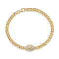 Occhio Moissanite Chain Bracelet in Gold-Tone Sterling Silver