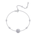 Roundel Moissanite Chain Bracelet in Sterling Silver