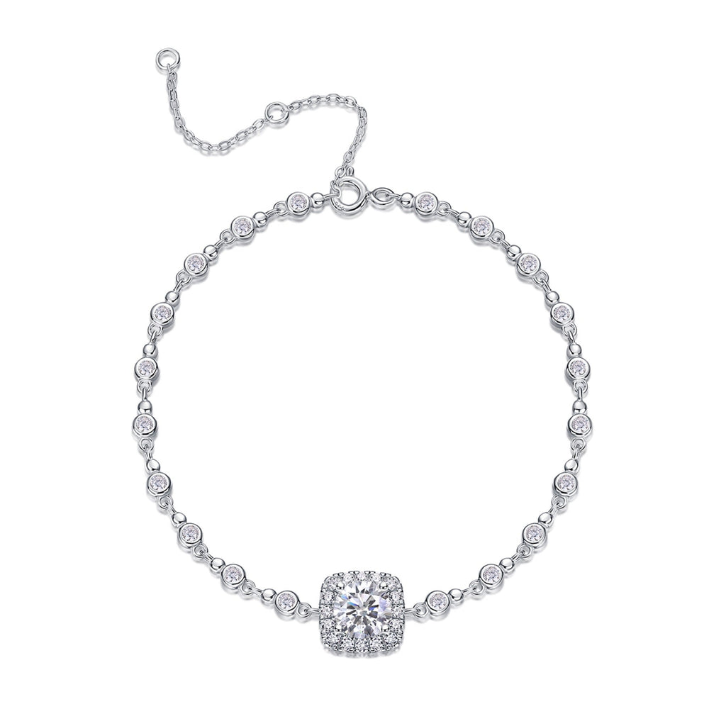 Orbita Moissanite Station Bracelet in Sterling Silver