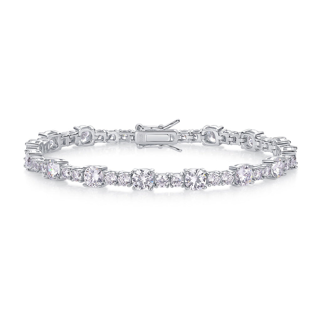 Slancio Moissanite Tennis Bracelet in Sterling Silver